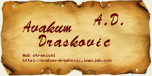 Avakum Drašković vizit kartica